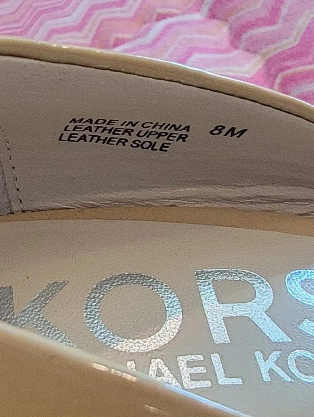 Michael Kors Nude Patent Leather Peep Toe Wedge Heels 8M